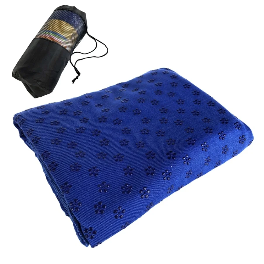 Нескользящее полотенце для йоги s 72x24IN, коврик, полотенце для горячей пилатеса Bikram, оборудование для фитнеса, похудения, формирования тела, спортивное одеяло, упражнения - Цвет: Синий