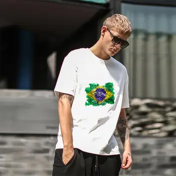

Fashion brazil vintage flag tshirts homme s-5xl famous slogan