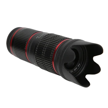 

New 5 in 1 Lens Kit 12.8X Mobile Phone Telephoto Lens + Wide Angle + Fisheye + Macro Lens for Game Watching Scenery Concert