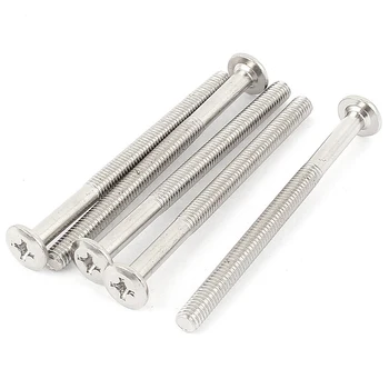 

M6 x 80mm Male Thread Phillips Flat Head Countersunk Bolts Screws 5pcs