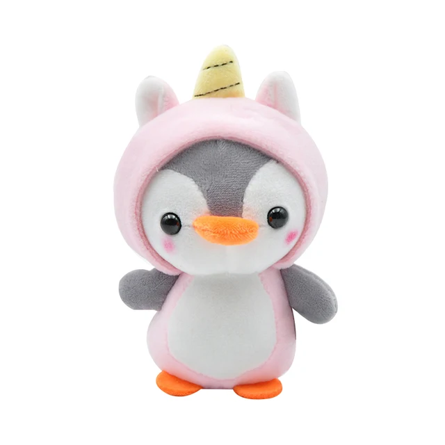1Pcs Plush Keychain Cute Penguin Bee Animal Plush Doll Pendant Keychain Ring Key Holder Bag Decor Kids Playmate Valentine Gifts Pink