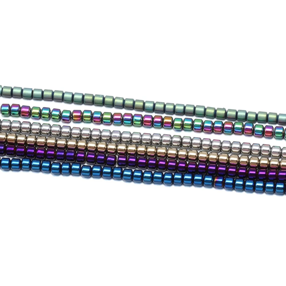 

Natural Stone Hematite Beads Geometry Cylinder Spacer Flat Round Loose Beads Making DIY Jewelry Bracelet Neckalce Supplies