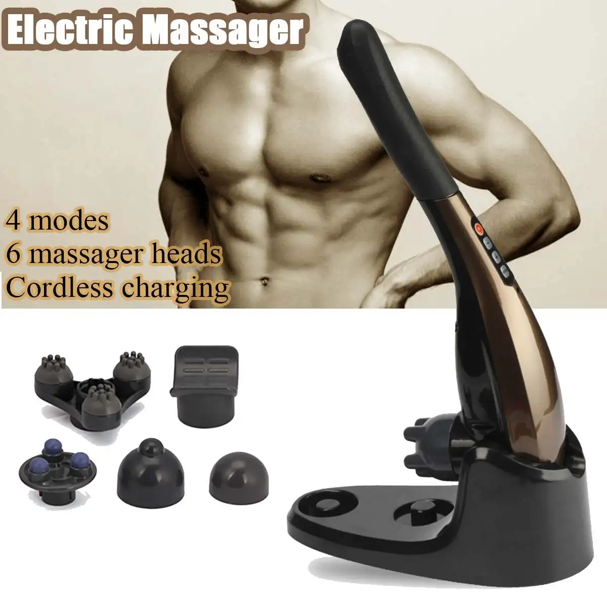 

7 in 1 Electric Massager Neck Hammer Massage Back Relax Multifunctional Cervical Vertebra Roller Massage Stick Full Body Massage