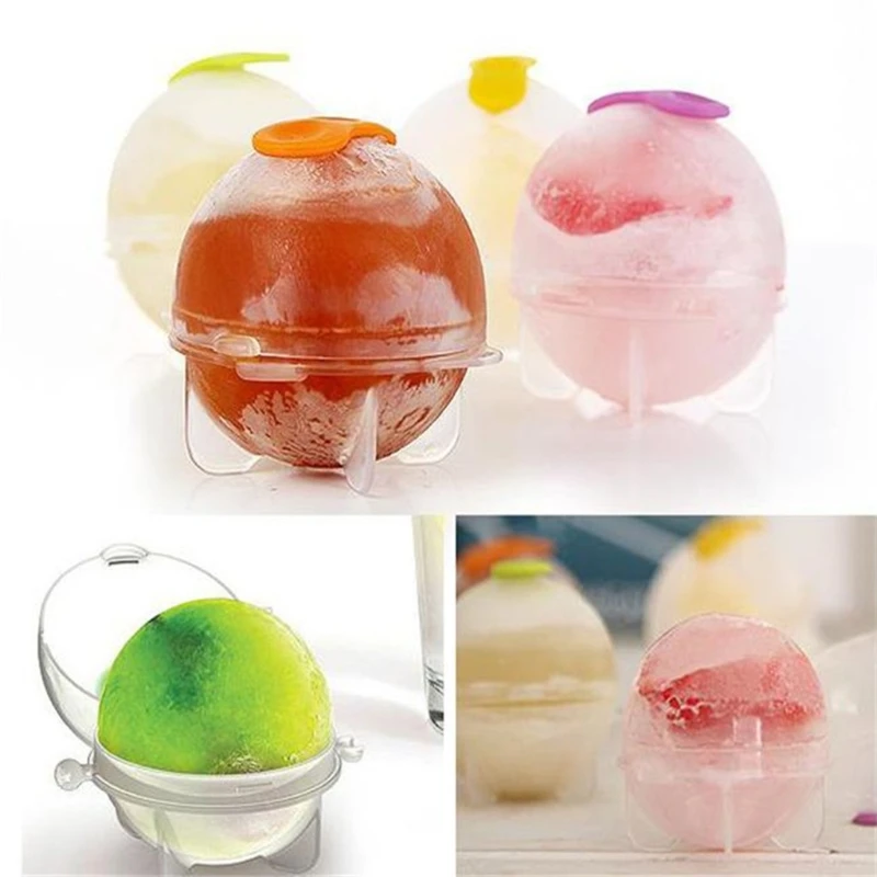 H55A Round Ice Cube Molds Whiskey Ice Sphere Maker Balls 4 Pack for Whiskey Bourbon