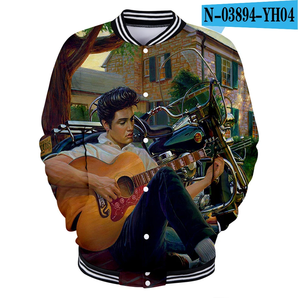Elvis Presley бейсбольная форма для мужчин Весна Повседневная Harajuku Elvis Presley бейсбольные куртки плюс размер для мужчин Уличная - Цвет: D