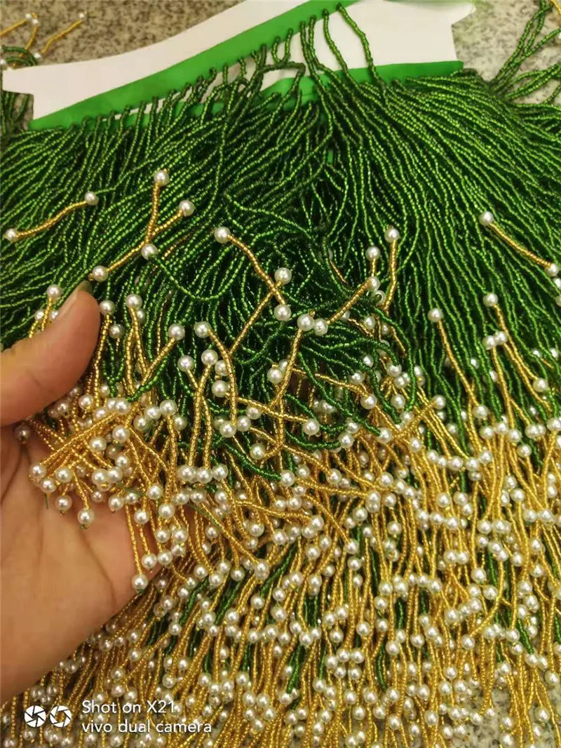 

11 yards /lot tube beads tassel fringe 15cm width for decoration dress/fashion designer JRB-8.1405