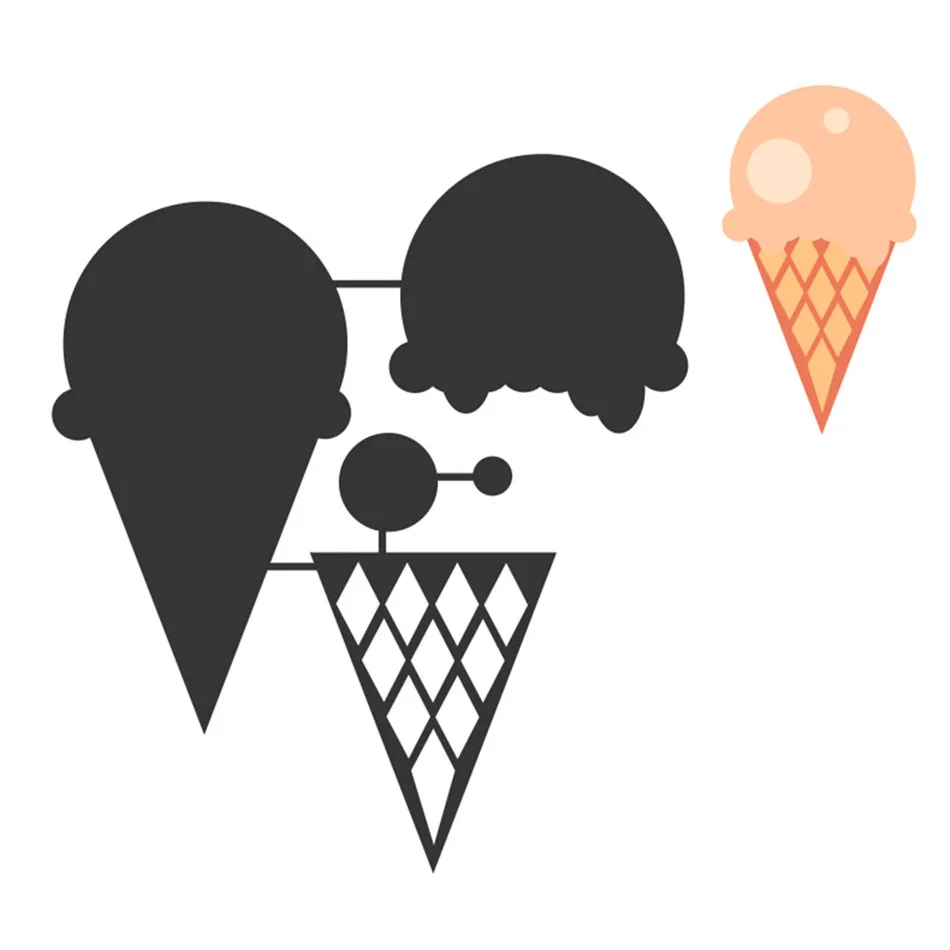 

YaMinSanNiO Icecream Dies Metal Cutting Dies New 2019 for Card Making Scrapbooking Dies Craft Dies Embossing Stencil Die Cut