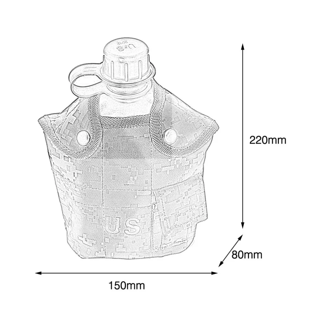 Открытый аварийный набор портативная бутылка для воды камуфляж питьевой чайник вода Чай для пеших прогулок Кемпинг Велоспорт чайники для