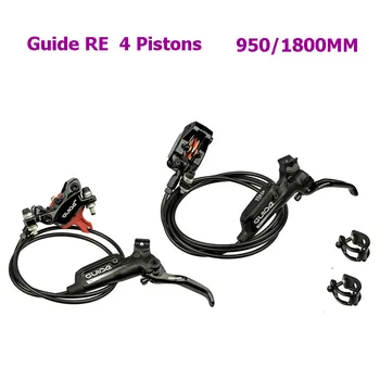 

SRAM GUIDE RE 4-PISTONS Disc Brake Set MTB Mountain Bicycle Hydraulic Disc Brake Front & Rear 950/1800mm Black