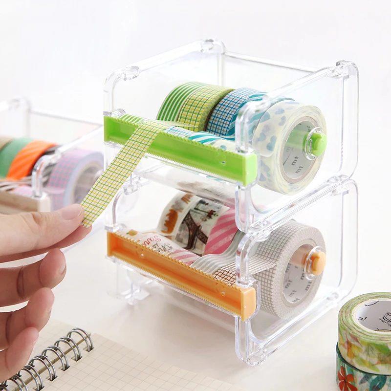 

Mini Multifarious Paper Washi Tape Holder Cutterbar Two Sawtooth Tapes Cutter Office Desk Accessories School Supplies H6071