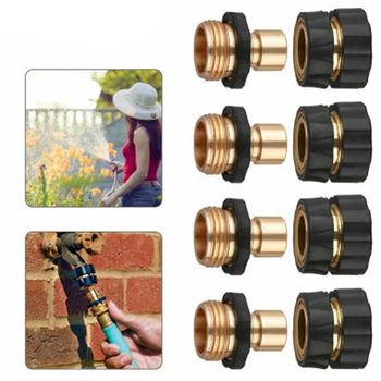 

4Pairs Universal Garden Hose Quick Connect Kit Set Brass Hose Tap Adapter Connector Garden Watering Tool