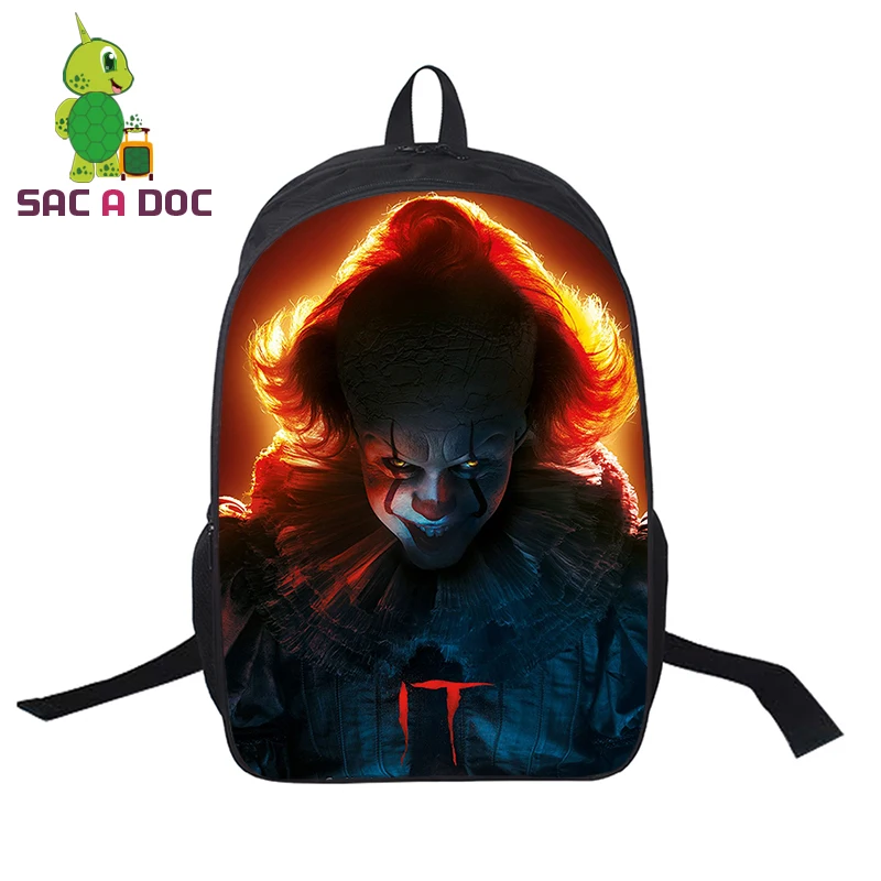 Mochila IT Horror Movie рюкзак "Клоун" школьные сумки для подростков девочек мальчиков мультфильм ноутбук рюкзак для женщин мужчин дорожные сумки на плечо - Цвет: 27