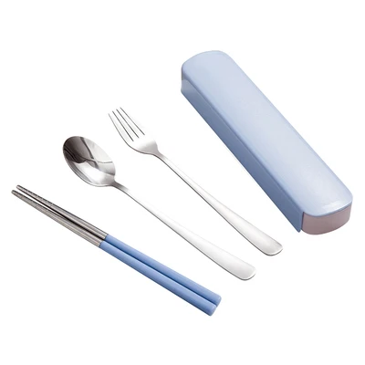 Нержавеющая сталь Spork нержавеющая сталь стейк Столовые приборы Путешествия многоразовые Ложки Набор для обеда на открытом воздухе Posate Acciaio столовые приборы JJ60DC - Цвет: E