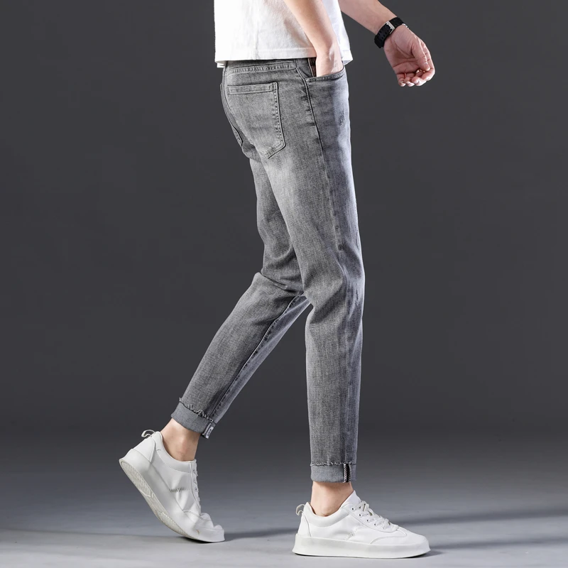Jeans in Regular Fit Ankle Mens Ripped Design Harem Pant Streetwear Retro Casual Trousers Cropped Jeans gray|Jeans| - AliExpress