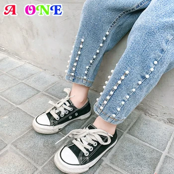 

Spring Autumn girls pants girls leggings bottoms for baby baby pants fashion patchwork pearls trousers for girls 18 M to 8 yrs