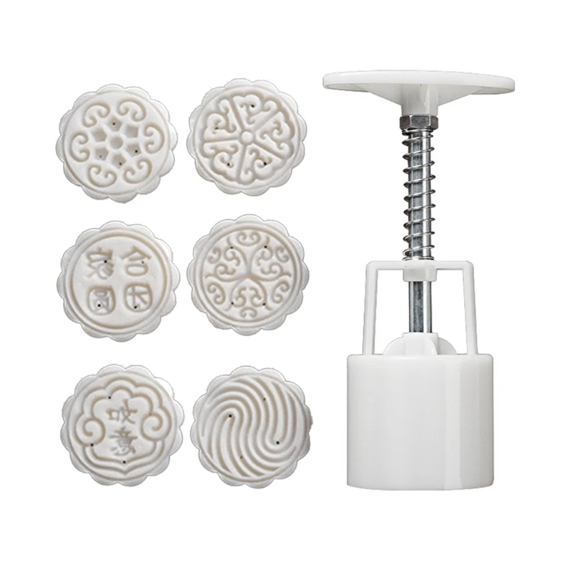 50/75g Mooncake Mold 4/6 Stamps Cookie Cutter Hand Press Green Bean Cake Pastry | Дом и сад
