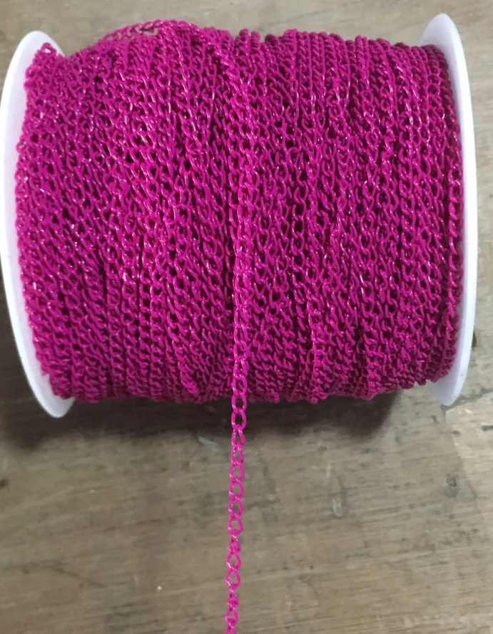 rose Red OMH 1 м панцирные алюминиевые открытые звенья цепи много для ожерелья браслет U выбрать цвет ювелирные изделия DIY ручное изготовление - Цвет: rose Red
