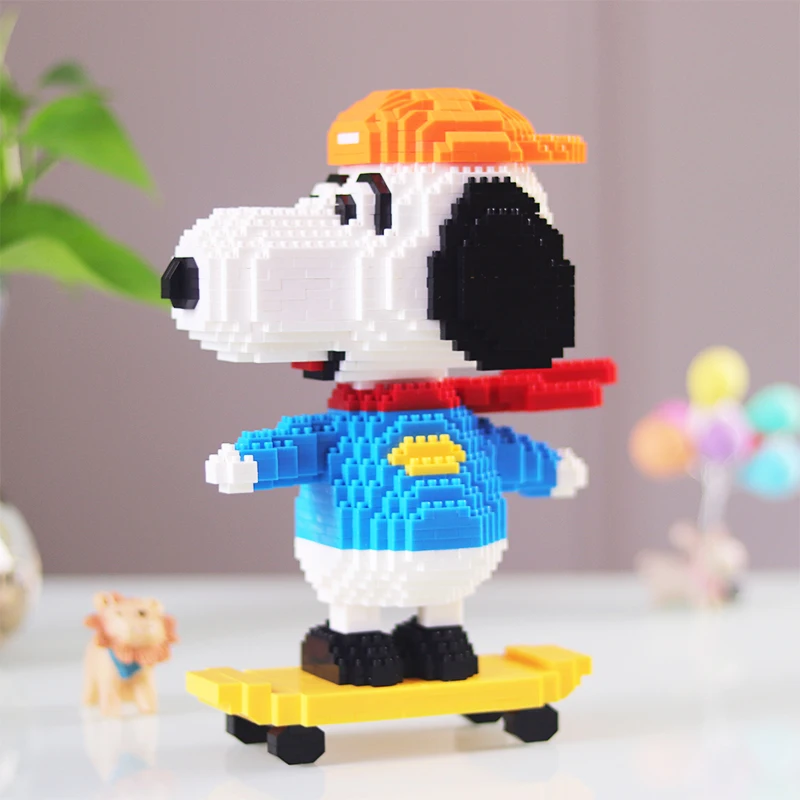 Горячая мультфильм блок игрушка snoopyers дизайн Спорт Мини блоки подарок игрушка 3 стиля на выбор 1850 шт кирпич