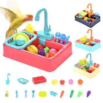 

Pet Bird Bath Shower Parrots Automatic Bath Faucet Birds Water Dispenser Feeder Bowl for Parrot Parakeet Cockatiel Birds