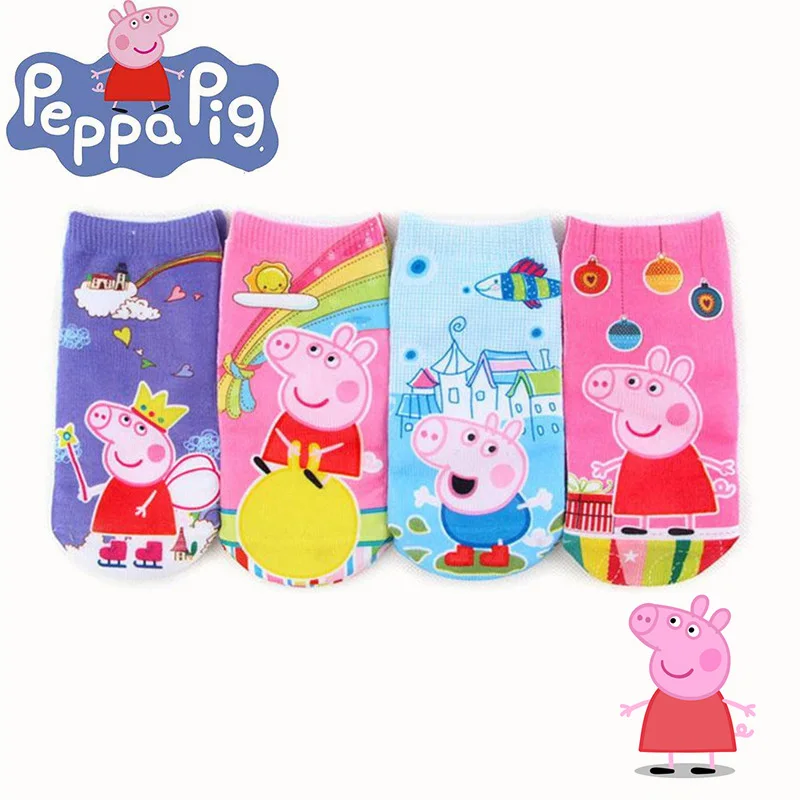 

peppa pig socks children cartoon cotton socks cute anime characters boys girls family outdoor socks birthday party gifts 2