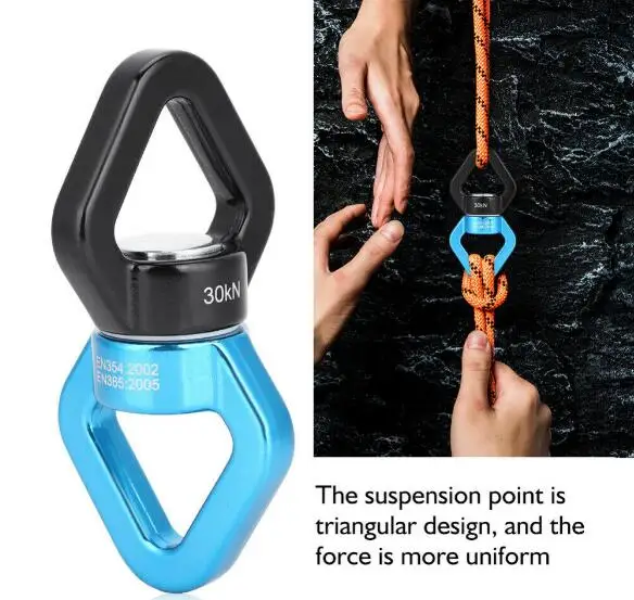 

10 Pcs Rock Climbing Swivel Connector 30KN Safety Rope Rotating Carabiners