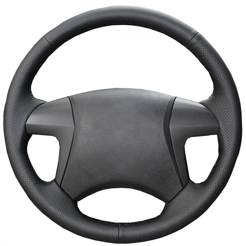 Для Toyota Highlander 2009-2013 Camry 2009-2011 Fortuner ручная работа черная натуральная кожа Плетеный чехол на руль