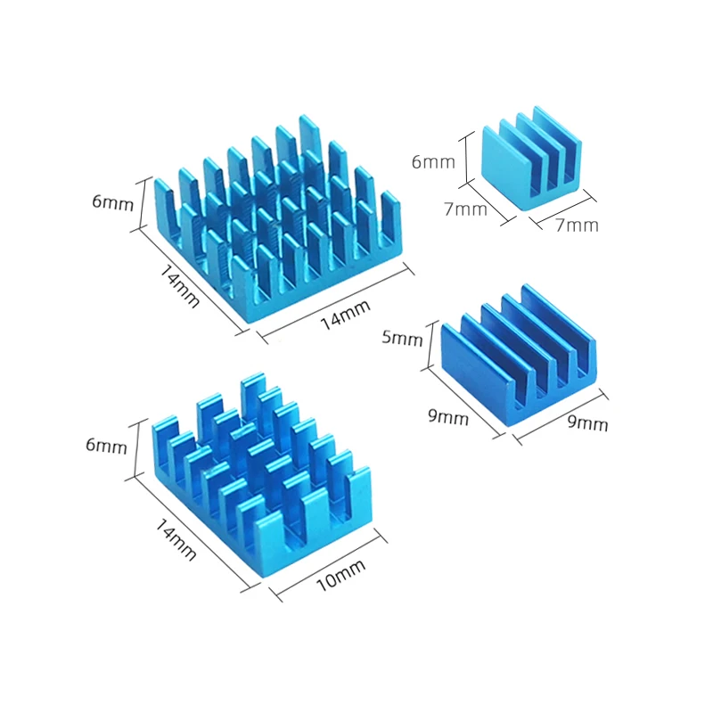 Raspberry Pi 4 Модель B 4 шт. алюминиевый радиатор серебристый черный золотой синий многоцветный радиатор охлаждения комплект для RPi 4B