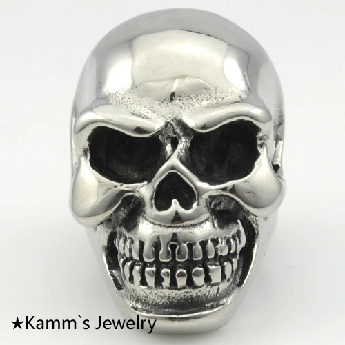 AMUMIU нержавеющая стальные кольца ювелирные изделия панк рок череп кольцо человек