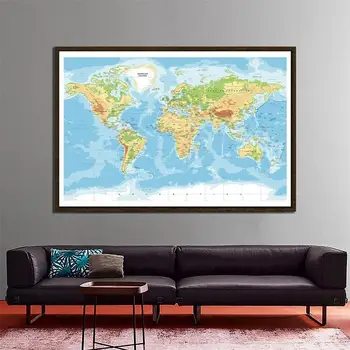 

150x100cm Non-Woven Mercator Projection World Map HD World Map for Education and Culture Vintage Posters and Prints Travel Gift