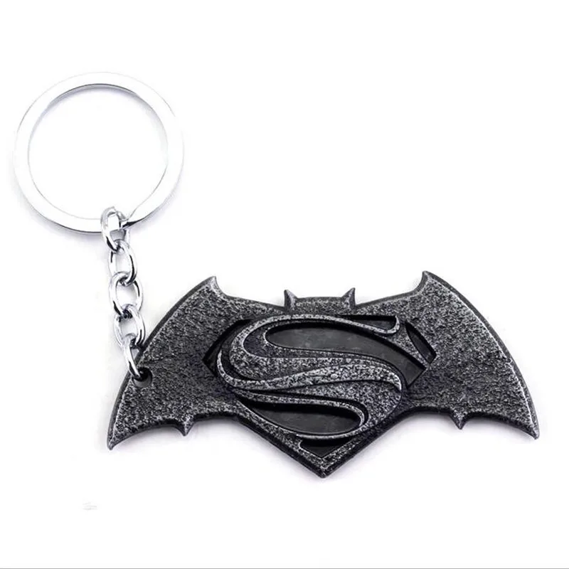 silver DC Comics Супергерои Бэтмен Летучая мышь Подвески брелок кино ювелирное изделие брелок для ключей подарки сувенир - Цвет: silver