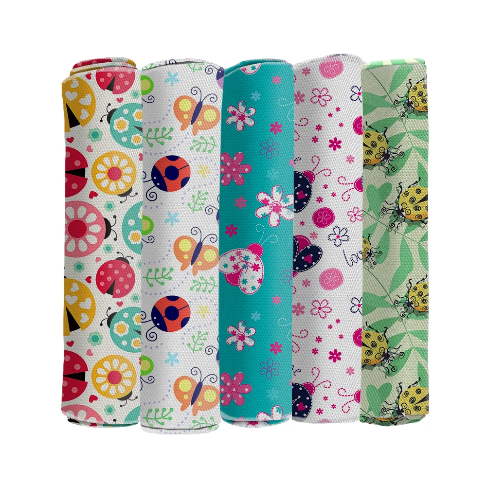 Twill Cartoon Ladybug Printed Polyester Fabric For DIY Sewing Quilted Child Clothing Sheets Cloth 50*145cm | Дом и сад