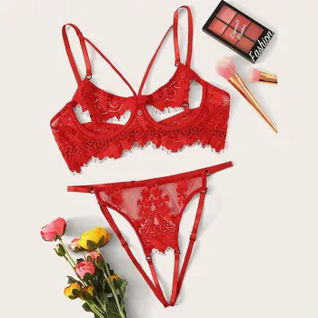 

Women Lingerie Corset Lace Underwire Racy Muslin Sleepwear Underwear Tops+Briefs sexy lingerie intimo donna sexy hot porno