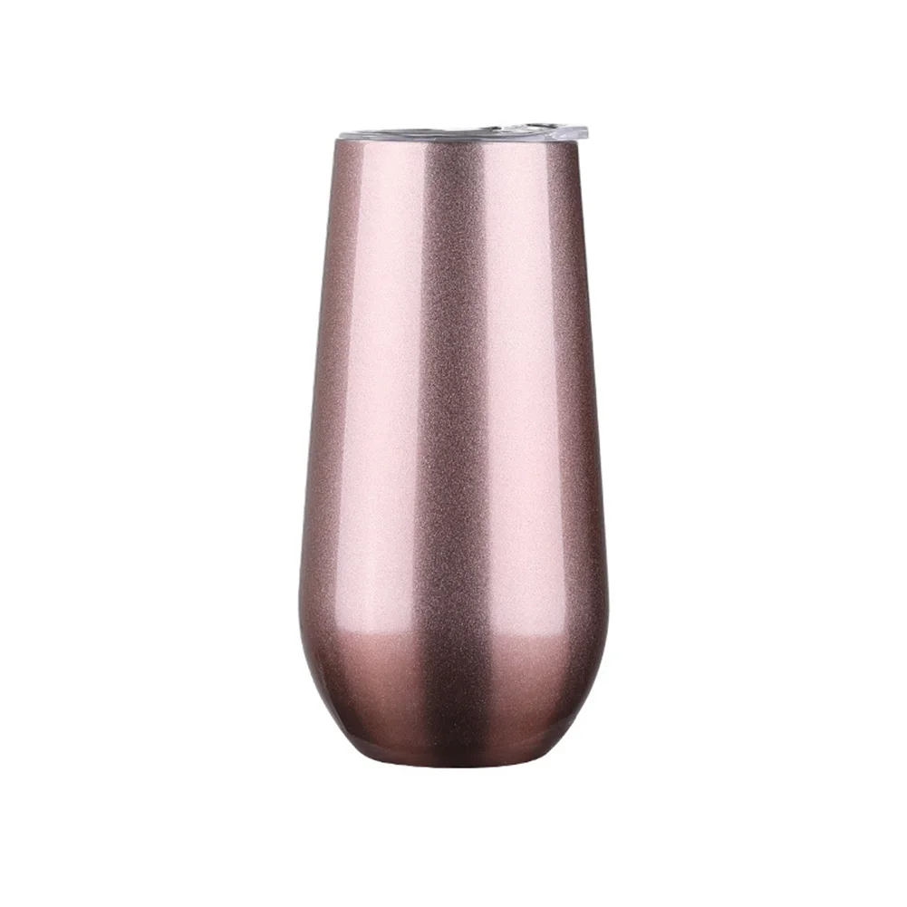 Hot 6Pcs 6oz 180ml Double-Wall Stainless Steel Vacuum Insulated Cup Coffee Tea Mug Tumbler - Цвет: Bright Rose Golden