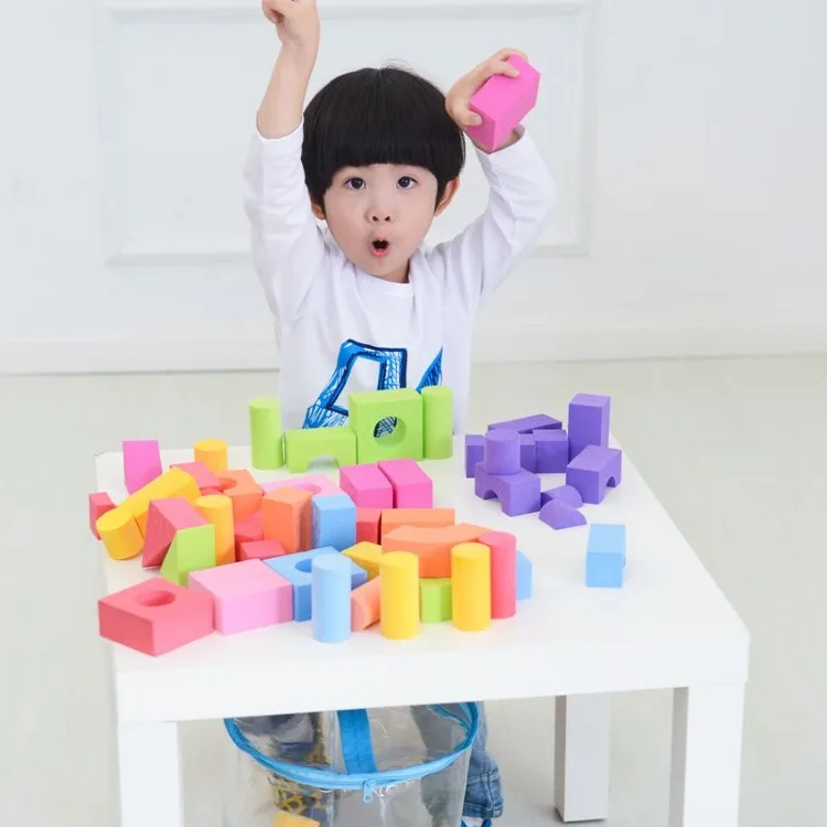 

Sierfu Eva Soft Barrel 100 Block Sponge Foam Building Blocks Kindergarten CHILDREN'S Toy Environmentally Friendly Tasteless Safe