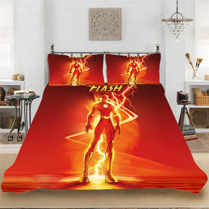 The Flash DC Superhero Cool Pattern Soft Bedding set Bedclothes Include Duvet Cover Pillowcase Print Home Textile Bed Linens The Flash DC Superhero Cool Pattern Soft Bedding set Bedclothes Include Duvet Cover Pillowcase Print Home Textile Bed Linens