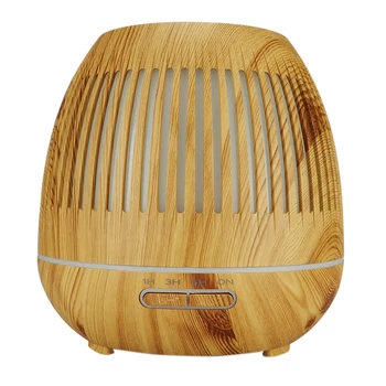 

Wood Grain Aroma Diffuser Ultrasonic Aroma Diffuser Water Oxygen Machine Remote Control Colorful Lights EU Plug