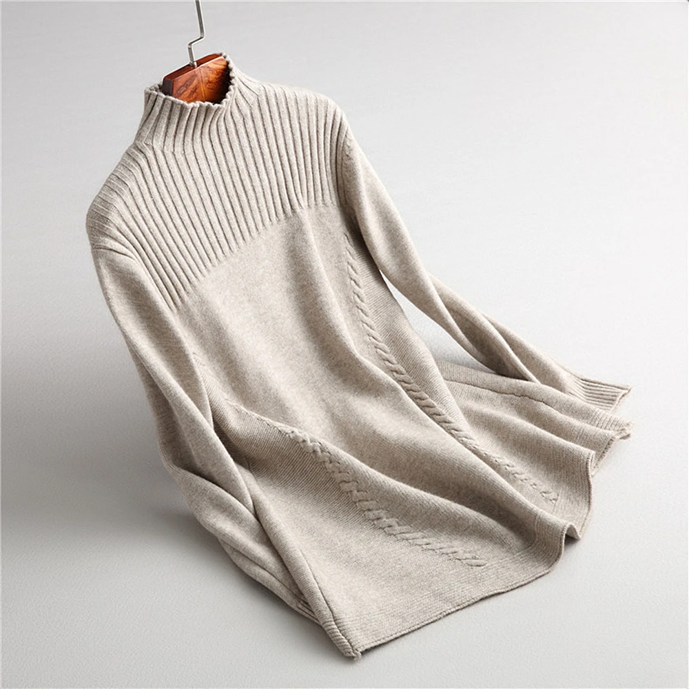 Осенне-зимний женский простой свитер с длинным рукавом, повседневный укороченный свитер, тонкий однотонный вязаный джемпер, свитер mujer 8-7768