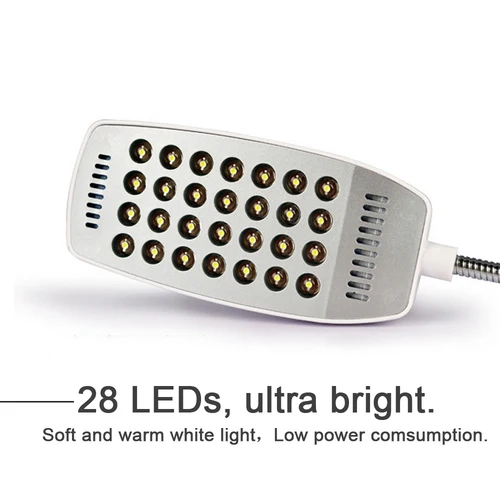 28 LEDs 슈퍼 밝은 책 빛 DC5V USB 독서 야간 조명 유연한 테이블 램프 보조베터리 노트북 PC 2