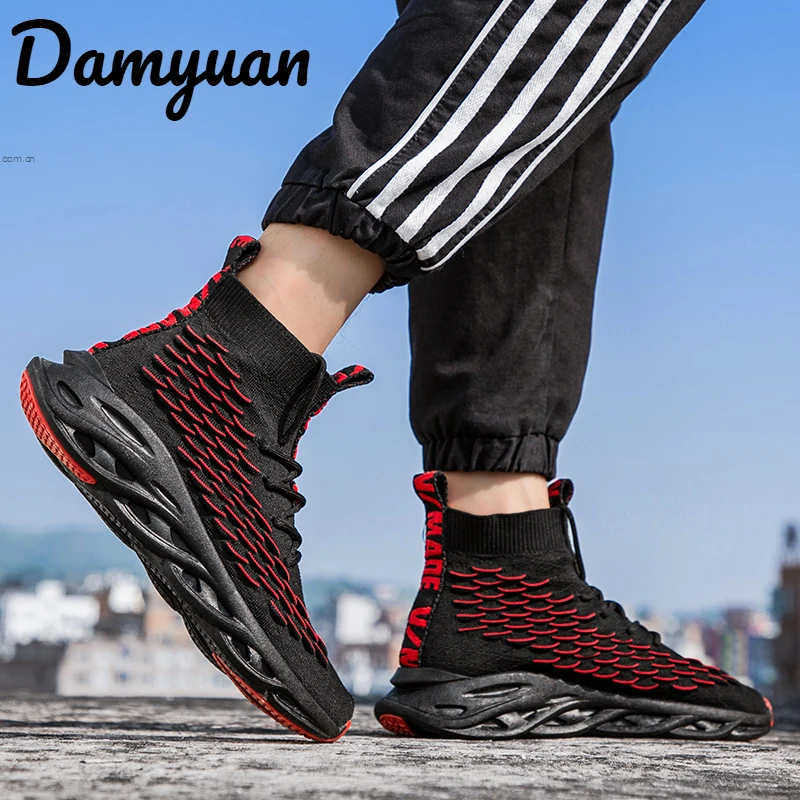 Damyuan Flyknit/Мужская обувь; повседневная обувь из ТПУ; Zapatos De Hombre; стандартный код; Мужская обувь; высокие носки; рыбий верх; 2; скидка 10