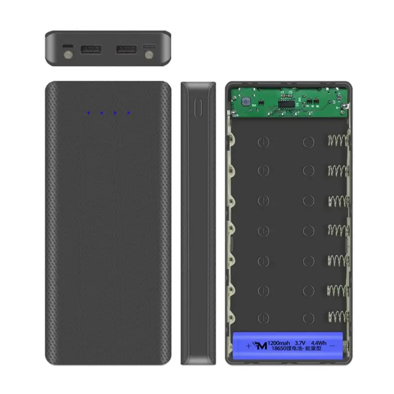 DIY 8x 18650 Battery Holder Power Bank Box Shell Case USB Charger for Cellphone Q84A