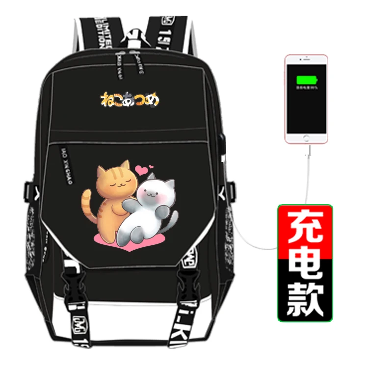 Style 18 Аниме Neko Atsume Кот USB Рюкзак Школьная Сумка для женщин и мужчин дорожные сумки косплей дети школьник школьный рюкзак подарок - Цвет: Style 18