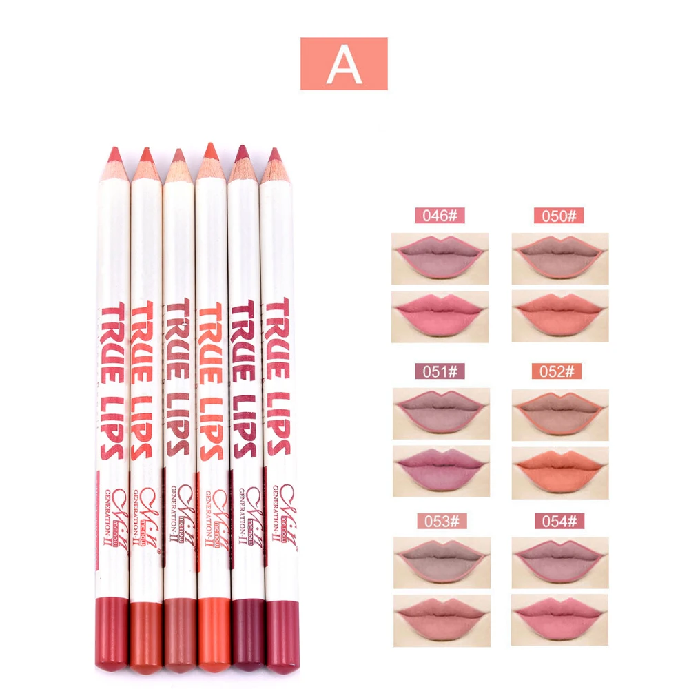 Lipliner Pencil Matte Lipstick Waterproof Long Lasting Women Makeup 6Pcs/set lip liner pencil,lip liner,lipliner pencil,lip liner set