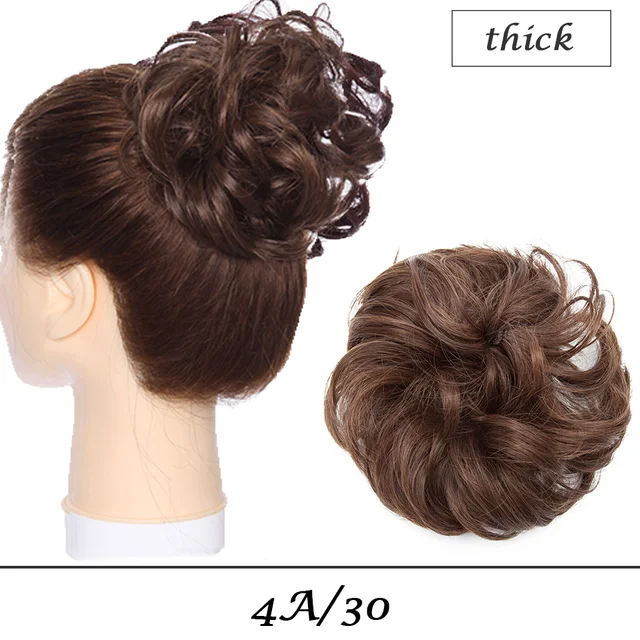 HAIRRO 80g Straight Donut Chignon Hairpieces Synthetic Ombre Elastic Updo Chignon Fluffy Messy Scrunchies Hair Bun For Women 4A-30