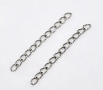 

DoreenBeads Silver Color Extended &Extension Jewelry Chains /Tail Extender 50x3.5mm, sold per packet of 50