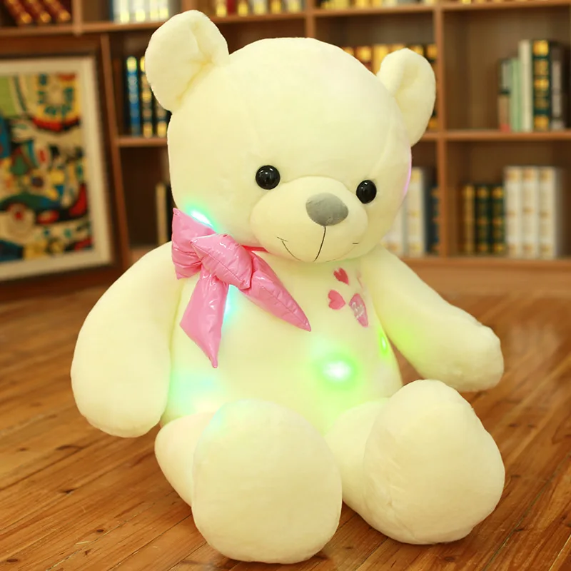 

Washable Bluetooth Colorful Shining Bear-Listening to Music Teddy Hugging ling jie bear Birthday Valentine's Day Gift Doll