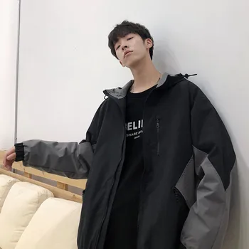

2019 Autumn New Korean Youth Japanese Hooded Stitching Unique Design Fashion Couple Casual Student Jacket