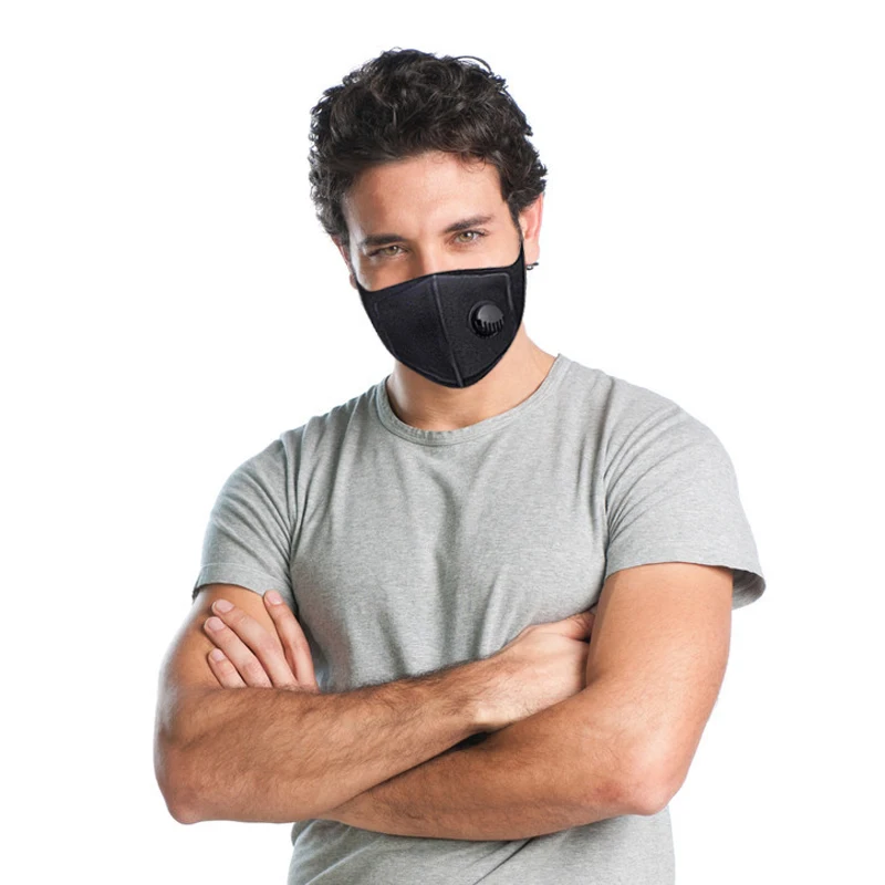 

PM2.5 Air Purifying Face Mask Mouth Breath Valve Activated Carbon Filter Respirator Washable Anti Dust Fog Facial Mouth Masks