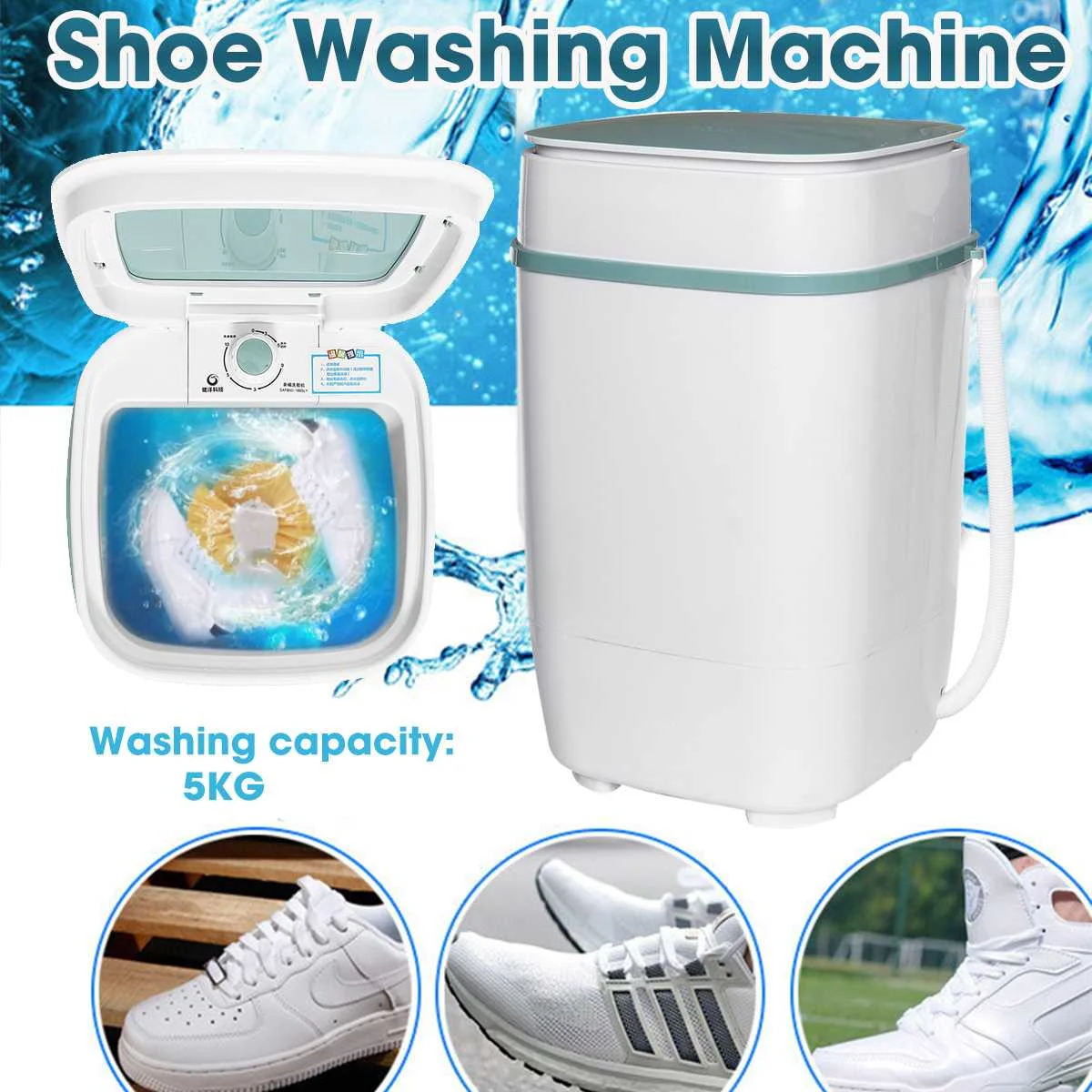  Portable Mini Washing Shoe Semi-automatic Single Barrel Washing Machine Brush Shoes Machine Dorm Ma
