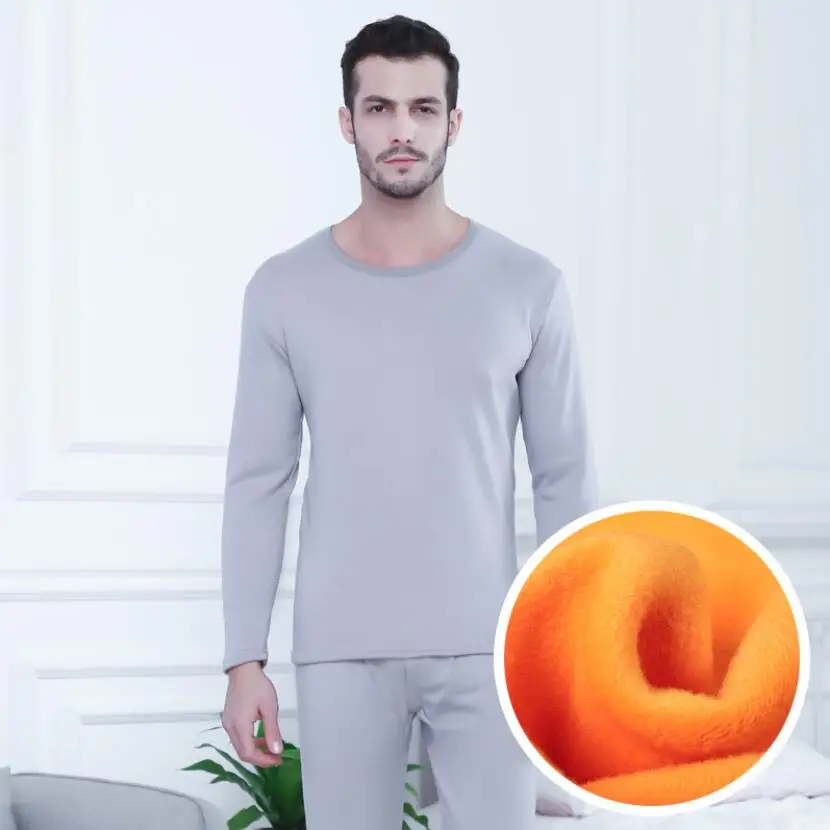 velvet men Зимнее термобелье с длинным рукавом Ropa Termica плюс бархатная Толстая термо Одежда Нижнее белье костюм Мужская теплая одежда Heattech Топ - Цвет: velvet men