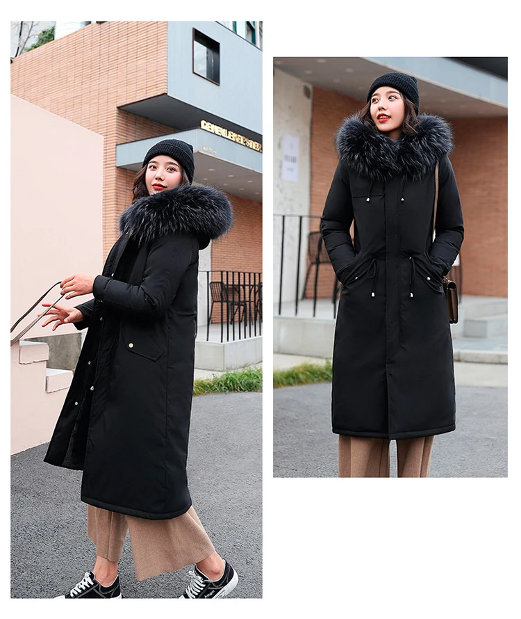 Diwish, повседневная осенне-зимняя куртка, пальто, длинная, тонкая, толстая, теплая Женская парка, женская, размера плюс, худи, пальто с меховым воротником, 3XL